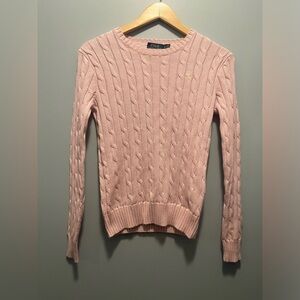 Polo by Ralph Lauren baby pink cable knit sweater, size extra small